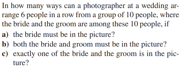 Solved In how many ways can a photographer at a wedding | Chegg.com