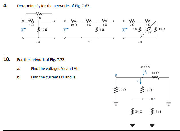 Solved 4. Determine Rt For The Networks Of Fig. 7.67. 412 W 