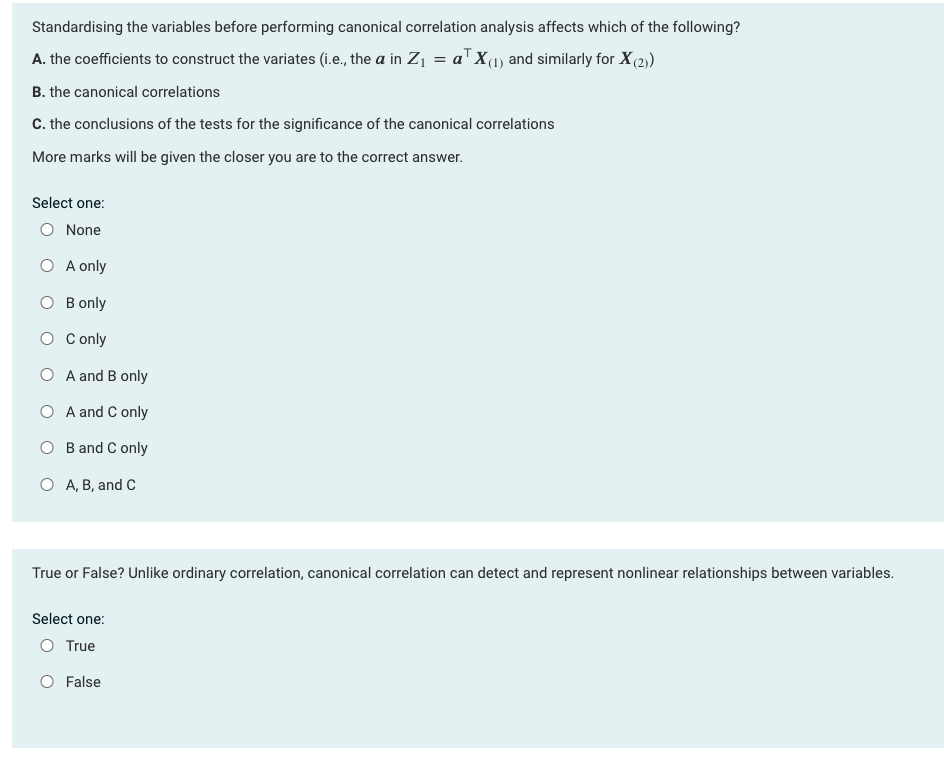 Solved Canonical correlation analysis in Multivariate | Chegg.com