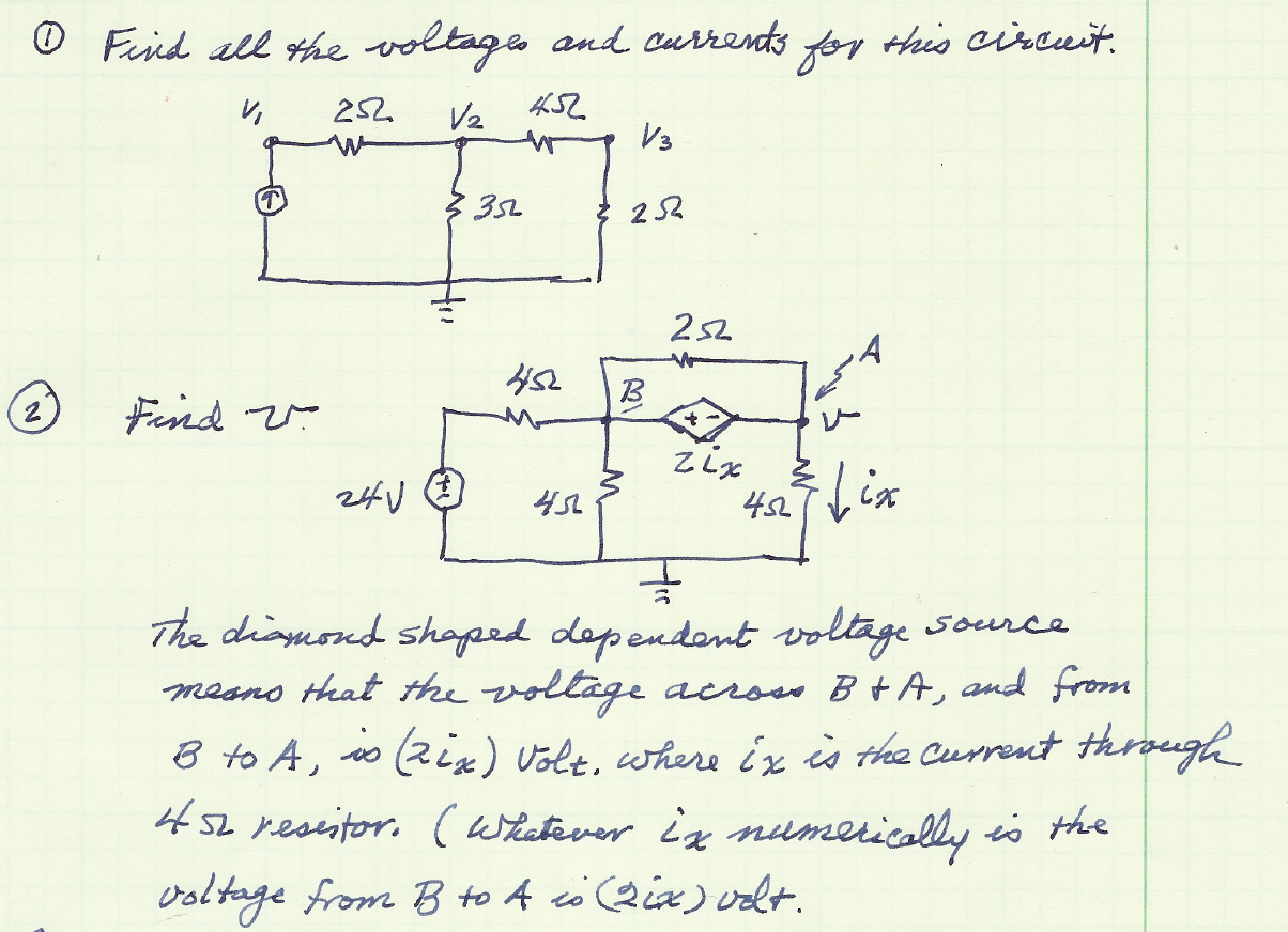 Solved 0 Firid all the voltages and currents for this | Chegg.com