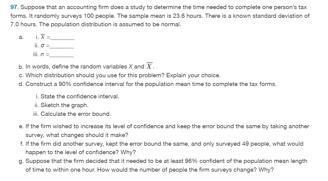Solved 97. Suppose that an accounting firm does a study to | Chegg.com