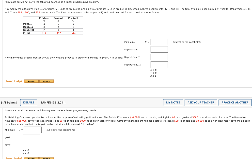 Solved Formulate but do not solve the following exercise as | Chegg.com
