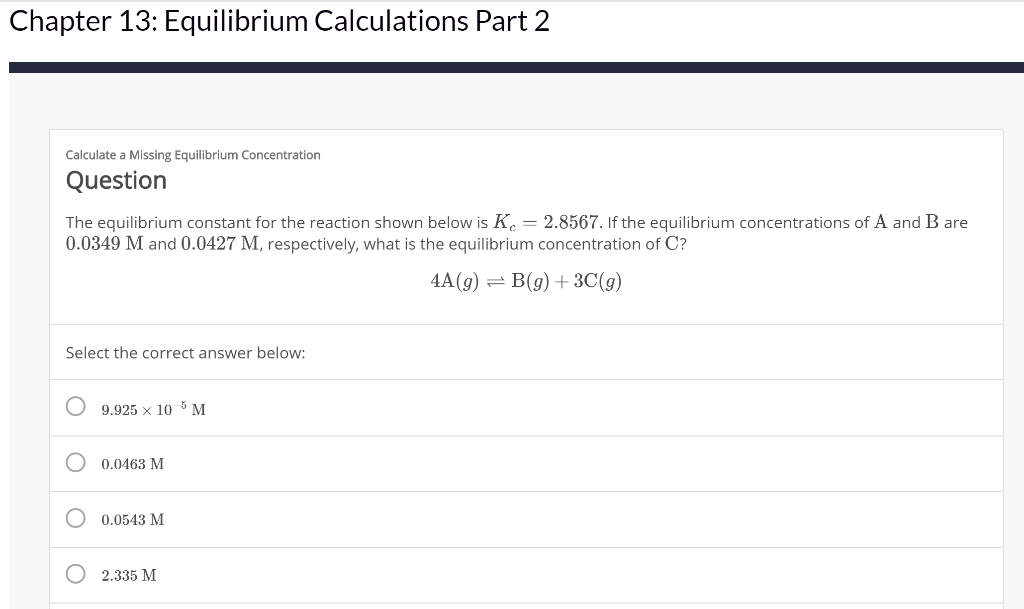 Solved Chapter 13 Equilibrium Calculations Part 2 Calculate Chegg Solved Chapter 13 Equilibrium Calculations Part 2 Calculate Chegg