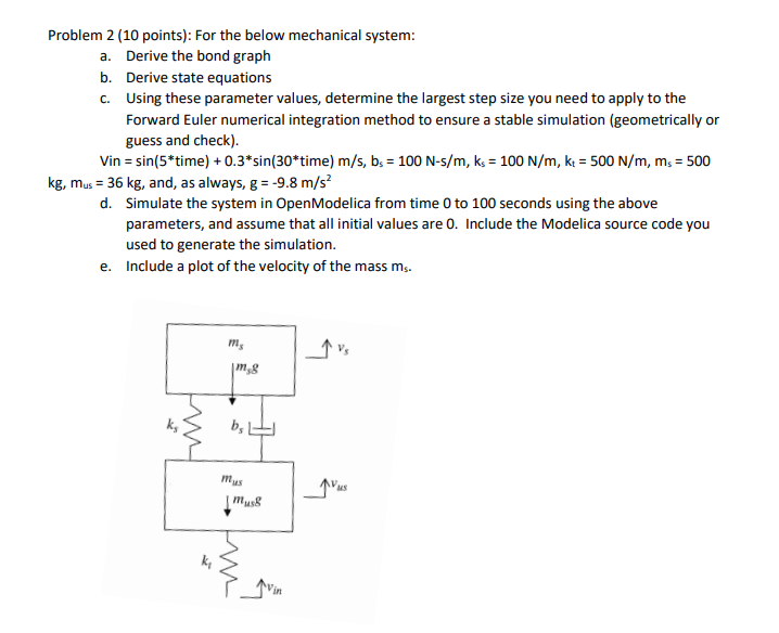 Problem 2 (10 points): For the below mechanical | Chegg.com