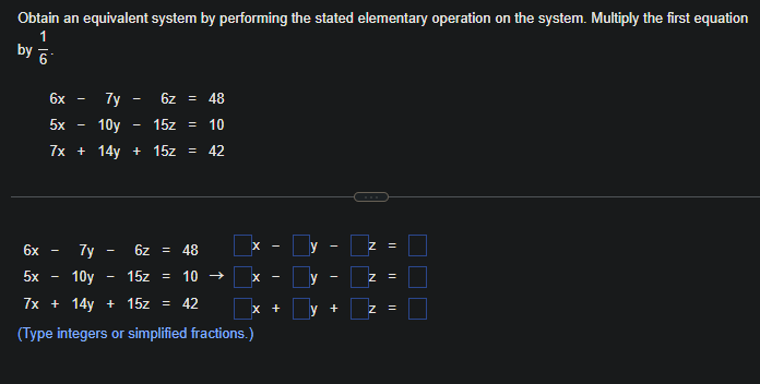 Solved Obtain an equivalent system by performing the stated | Chegg.com