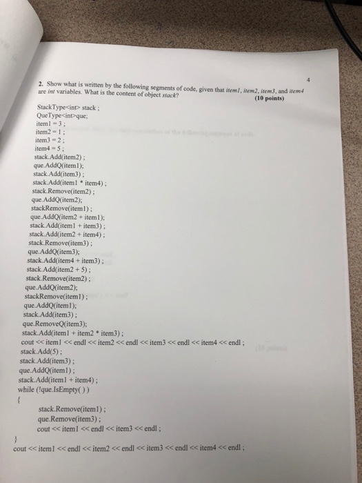 Solved 2. Show what is written by the following segments of | Chegg.com