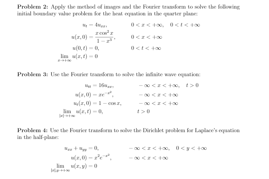 Problem 2: Apply the method of images and the Fourier | Chegg.com