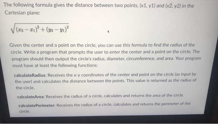 Solved The following formula gives the distance between two | Chegg.com