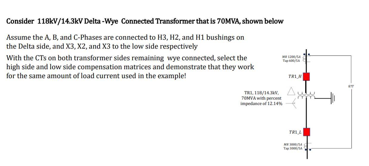 Consider 118kV/14.3kV Delta-Wye Connected Transformer | Chegg.com
