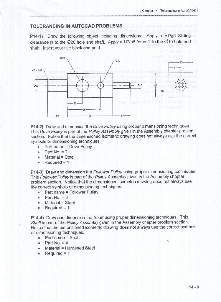 Solved Chapter 14- Tolerancing in AutoCADB] TOLERANCING IN