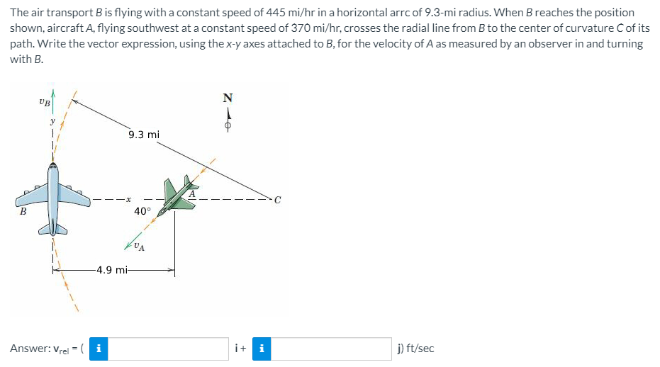 Solved The Air Transport B Is Flying With A Constant Speed | Chegg.com