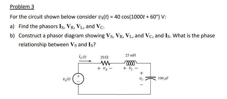 Solved For the circuit shown below consider | Chegg.com