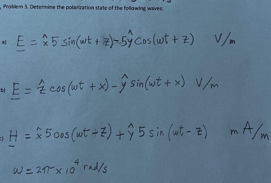 Solved Problem 3. Determine the polarization state of the | Chegg.com