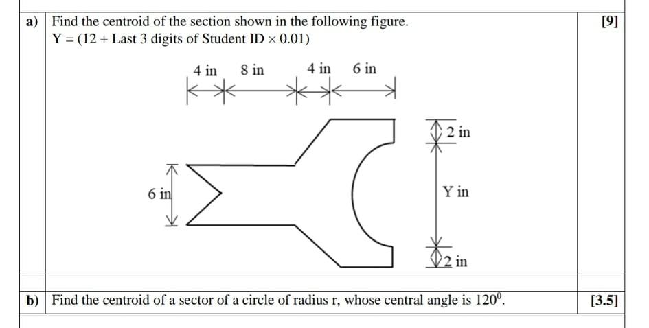 Solved Find the centroid of the section shown in the | Chegg.com