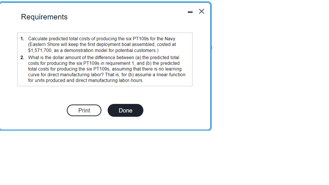 Solved The Eastern Shore Company, which is under contract to