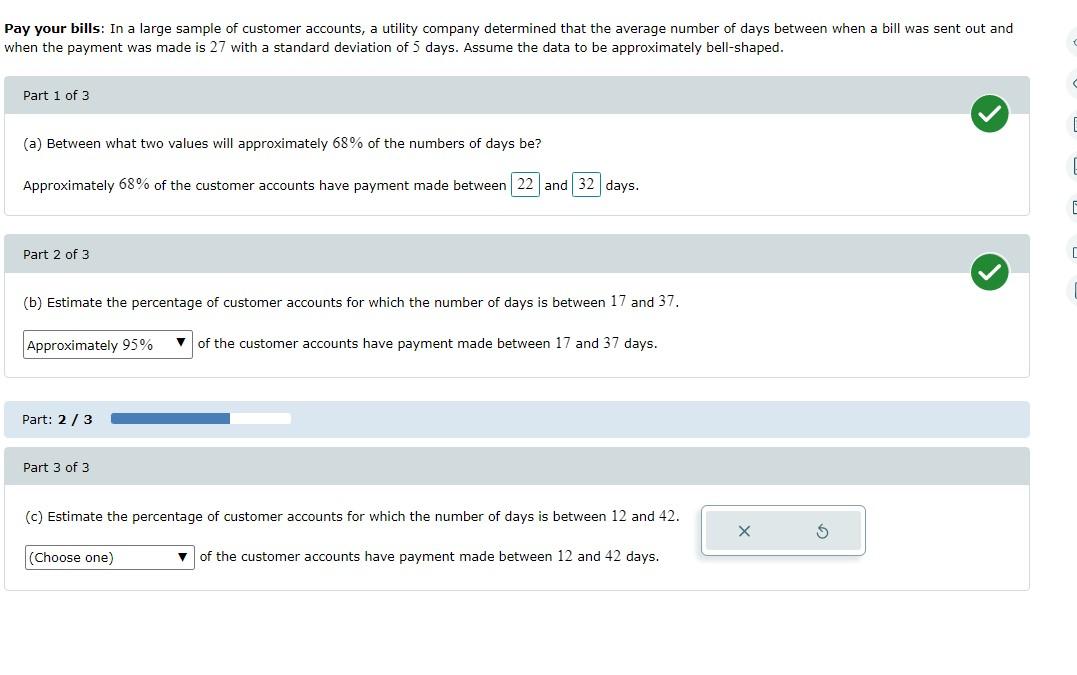 Solved Pay your bills In a large sample of customer
