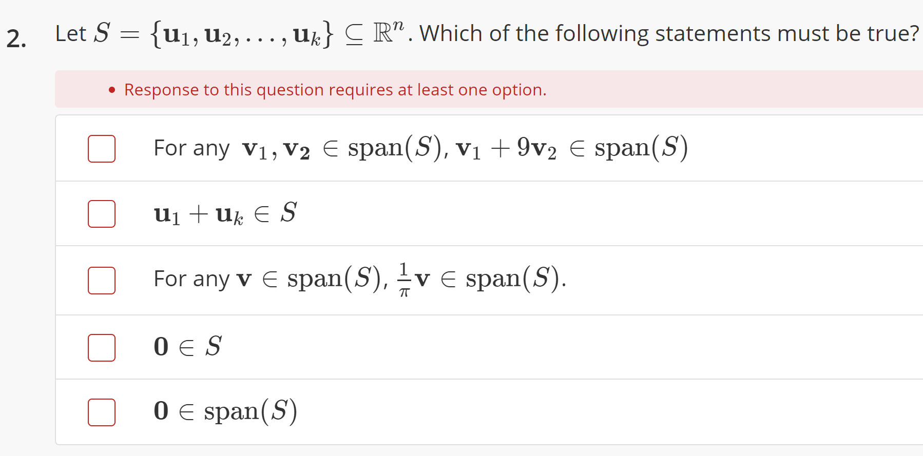 Solved Topic Linear Algebra Span For The Questions 2 3 Chegg Com