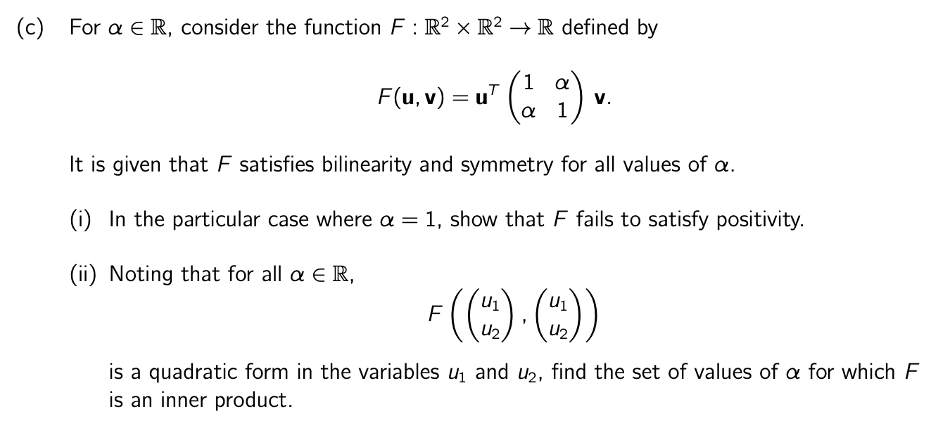 Solved C For α∈r Consider The Function F R2×r2→r Defined