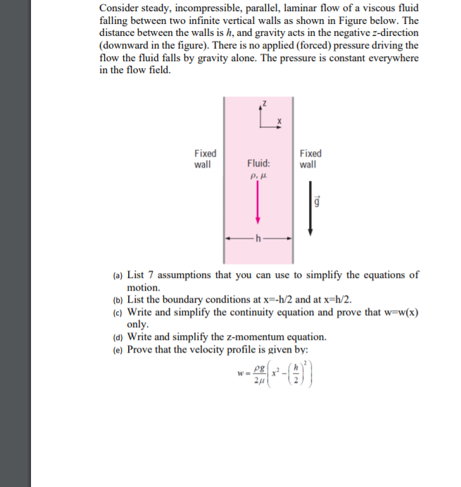 Solved Consider Steady, Incompressible, Parallel, Laminar | Chegg.com