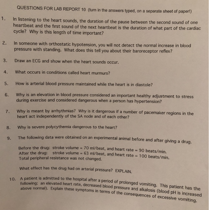 Solved QUESTIONS FOR LAB REPORT 10 (turn in the answers | Chegg.com