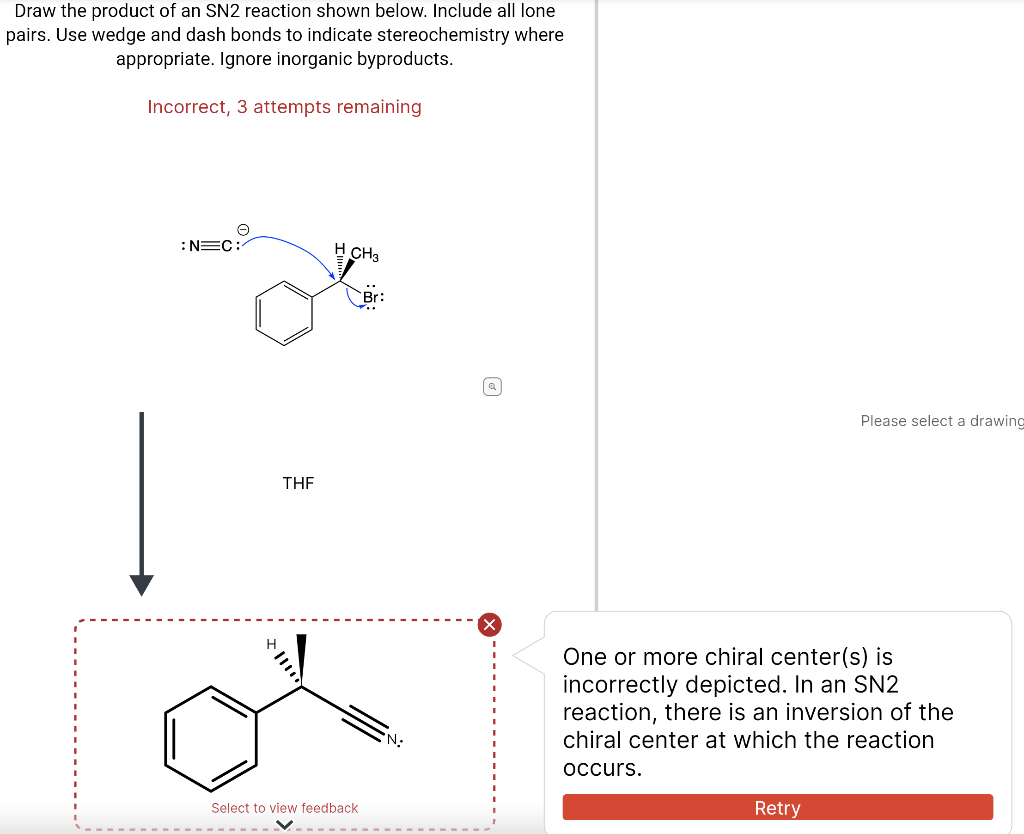 Solved Draw The Product Of An SN2 Reaction Shown Below. | Chegg.com