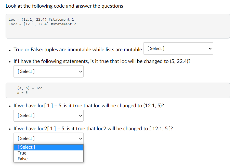 Solved Look at the following code and answer the questions | Chegg.com
