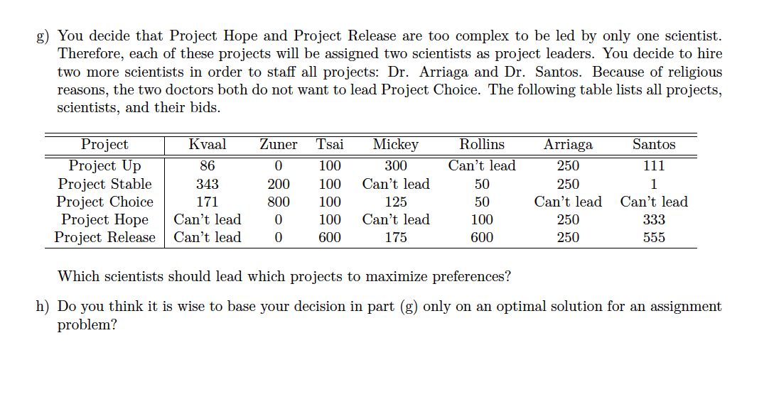 assignment problem generalization