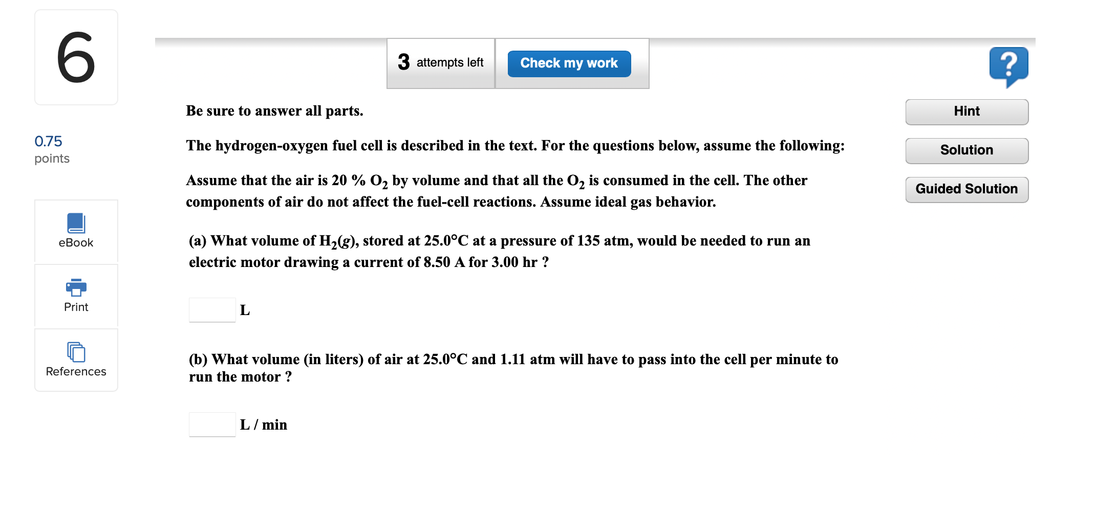 Solved The hydrogen-oxygen fuel cell is described in the | Chegg.com