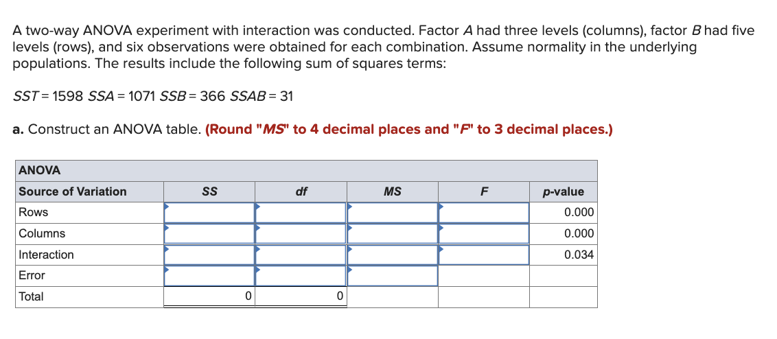 solved-a-two-way-anova-experiment-with-interaction-was-chegg