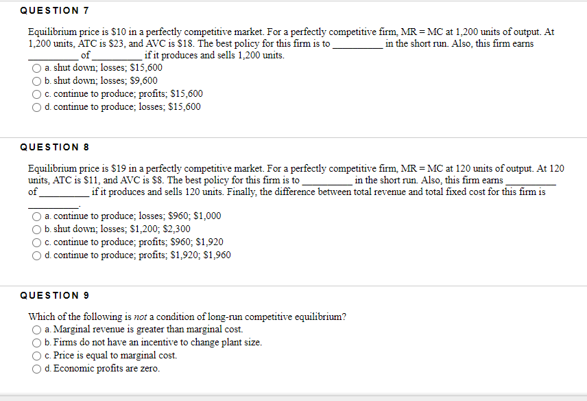 Solved QUESTION 5 A perfectly competitive market is | Chegg.com