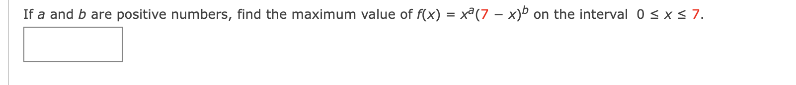 Solved If A And B Are Positive Numbers Find The Maximum 3853