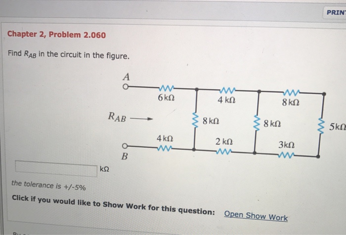 Solved PRIN Chapter 2, Problem 2.060 Find RAB in the circuit | Chegg.com