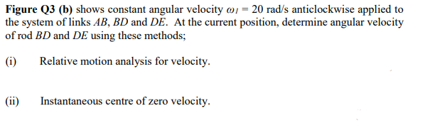Figure Q3 (b) shows constant angular velocity | Chegg.com