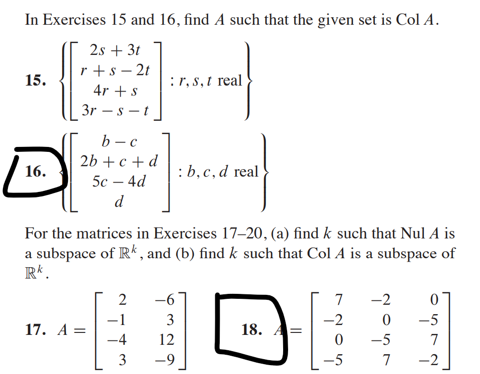 Solved In Exercises 15 And 16, Find A Such That The Given | Chegg.com