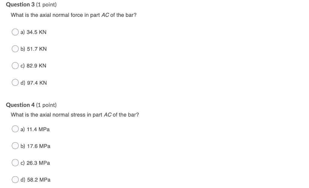 Solved A plastic bar ACB having two different solid circular