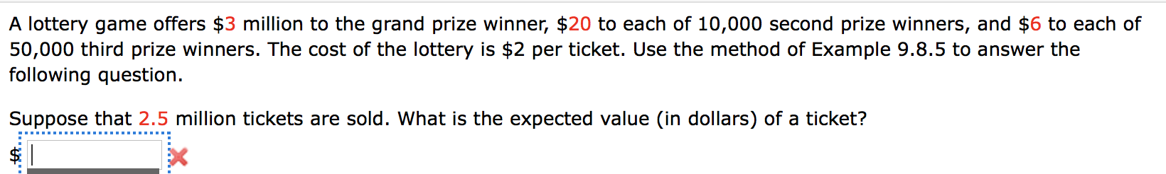 Solved A lottery game offers $3 million to the grand prize | Chegg.com