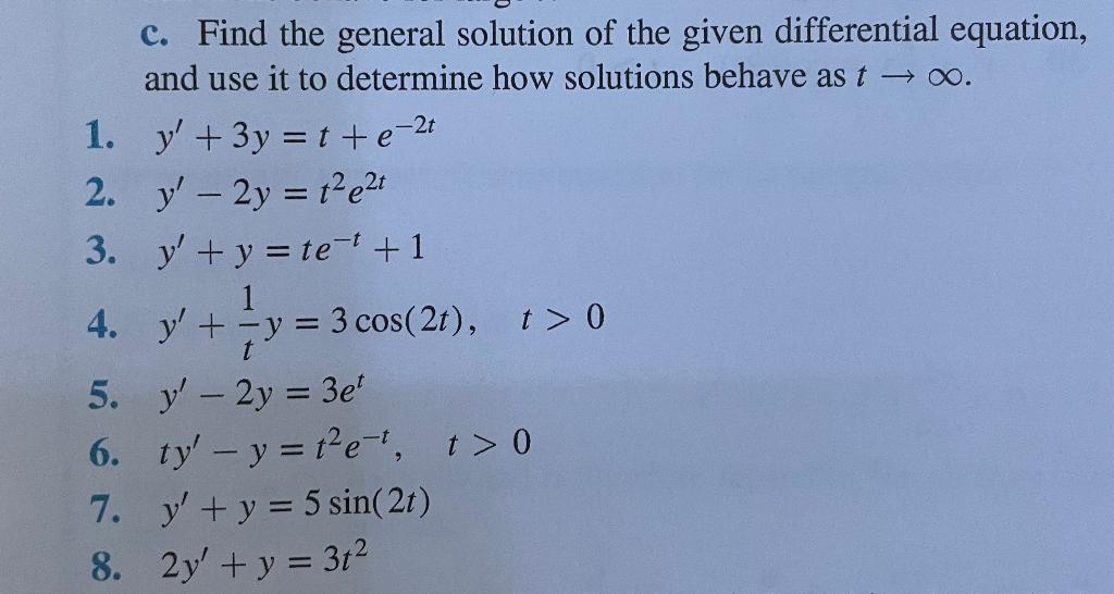 Solved only 3 and 7.Please find the general solution and use | Chegg.com