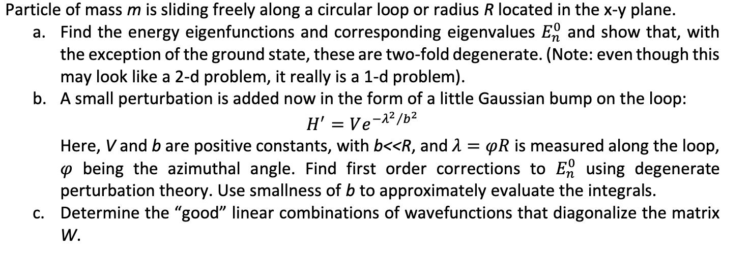 Solved Particle Of Mass M Is Sliding Freely Along A Circular | Chegg.com