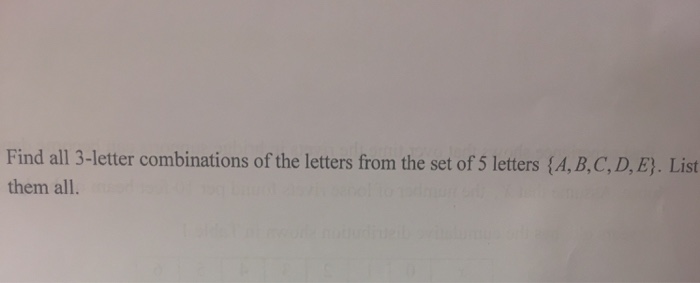 All 3 Letter Combinations