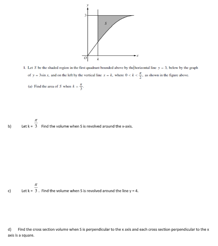 Solved t. Let S be the shaded region in the first quadrant | Chegg.com