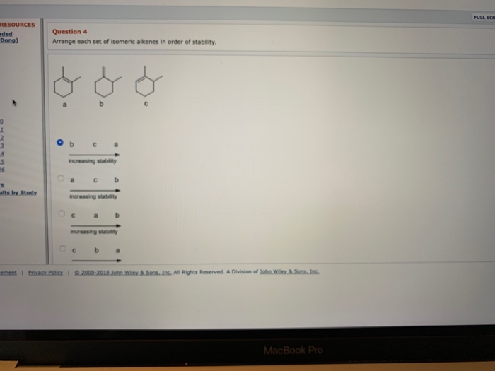 Solved RESOURCES ded Dong) Question 4 Arrange each set of | Chegg.com