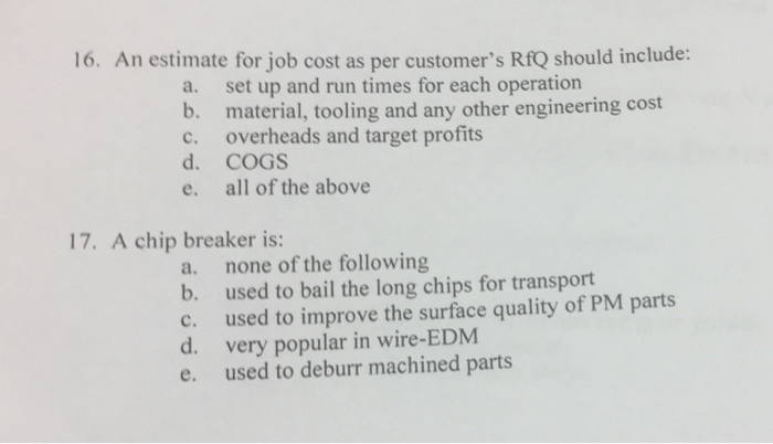 One Point Per Question Solved One () point per correct answer. W rite your answers | Chegg.com
