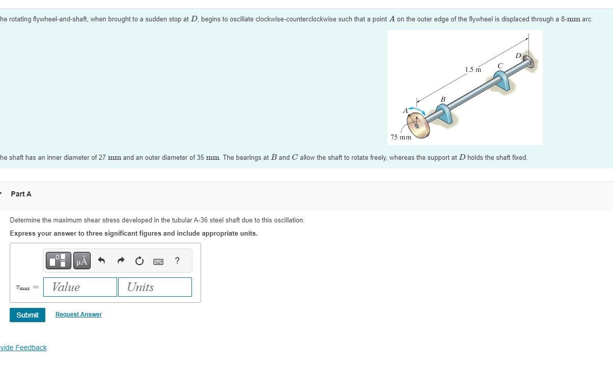 Solved Determine the maximum shear stress developed in the | Chegg.com