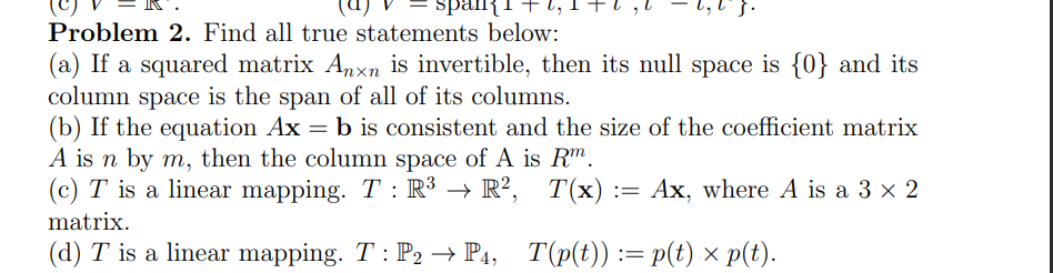 Solved Problem 2. Find all true statements below: (a) If a | Chegg.com