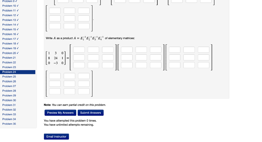 Solved Homework Sets HW3 Problem 24 User Settings Grades | Chegg.com
