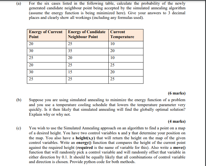 Solved For the six cases listed in the following table, | Chegg.com