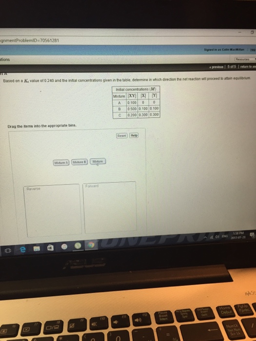 Solved Based on a K_c value of 0.240 and the initial | Chegg.com