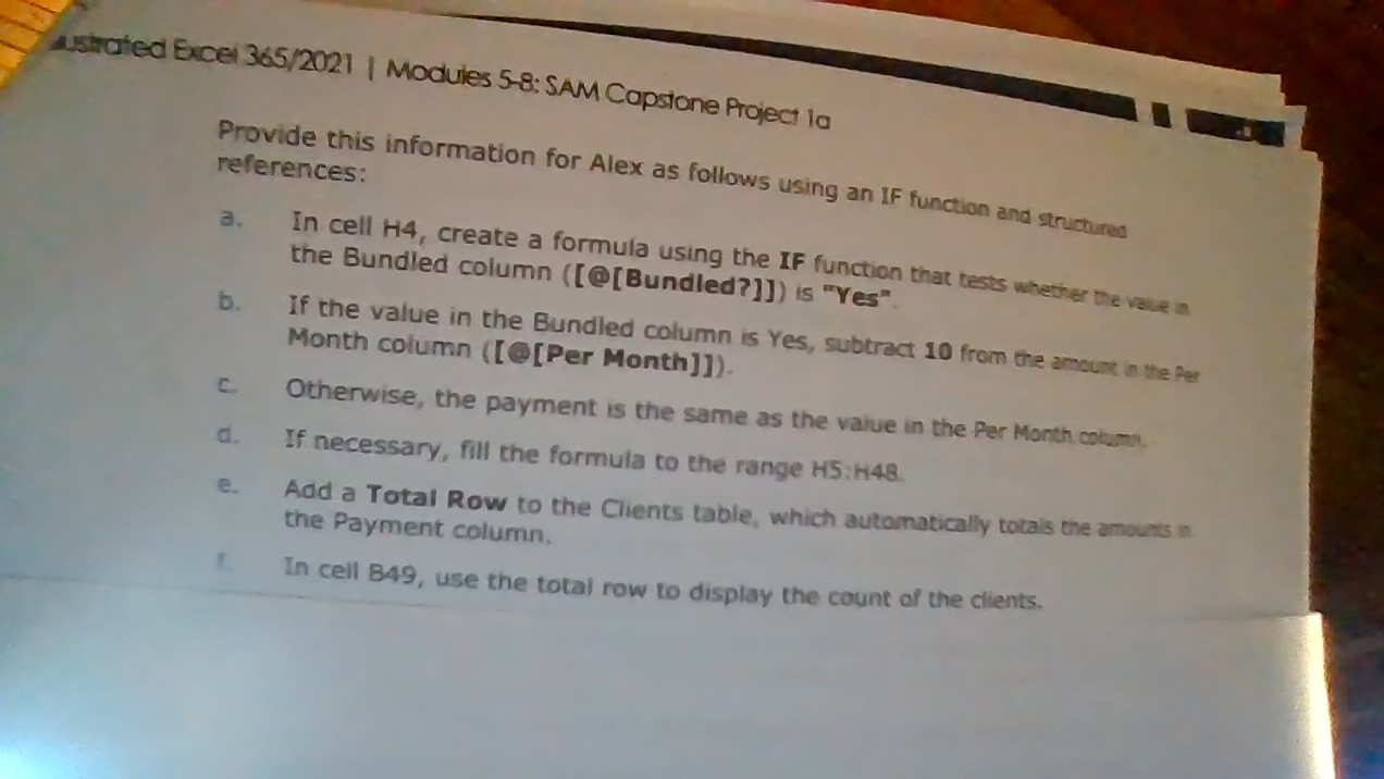 excel modules 5 8 sam capstone project answers