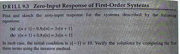Solved Find and sketch the zero-input response for the | Chegg.com