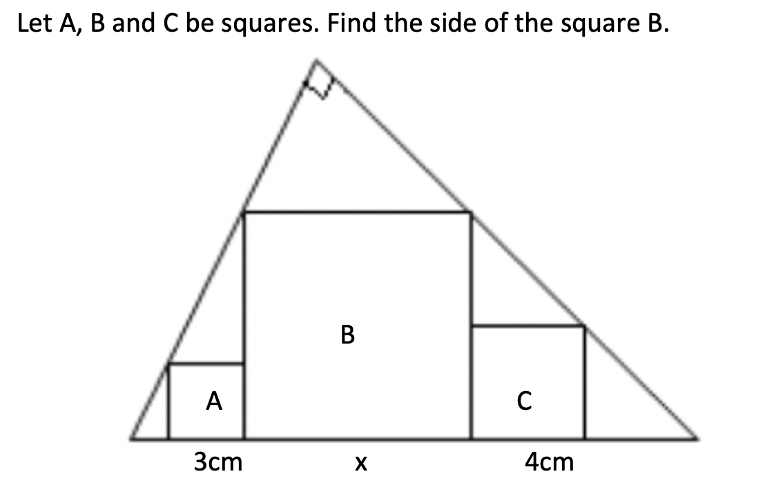 Solved Let A,B And C Be Squares. Find The Side Of The Square | Chegg.com